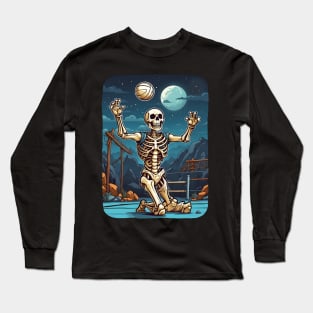 Funny Skeleton Playing Volleyball Long Sleeve T-Shirt